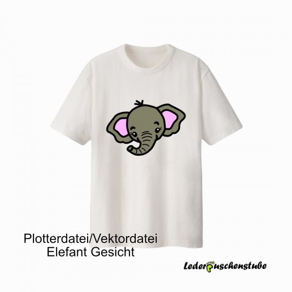 Beispiel Plotterdatei Vektordatei Elefant Gesicht